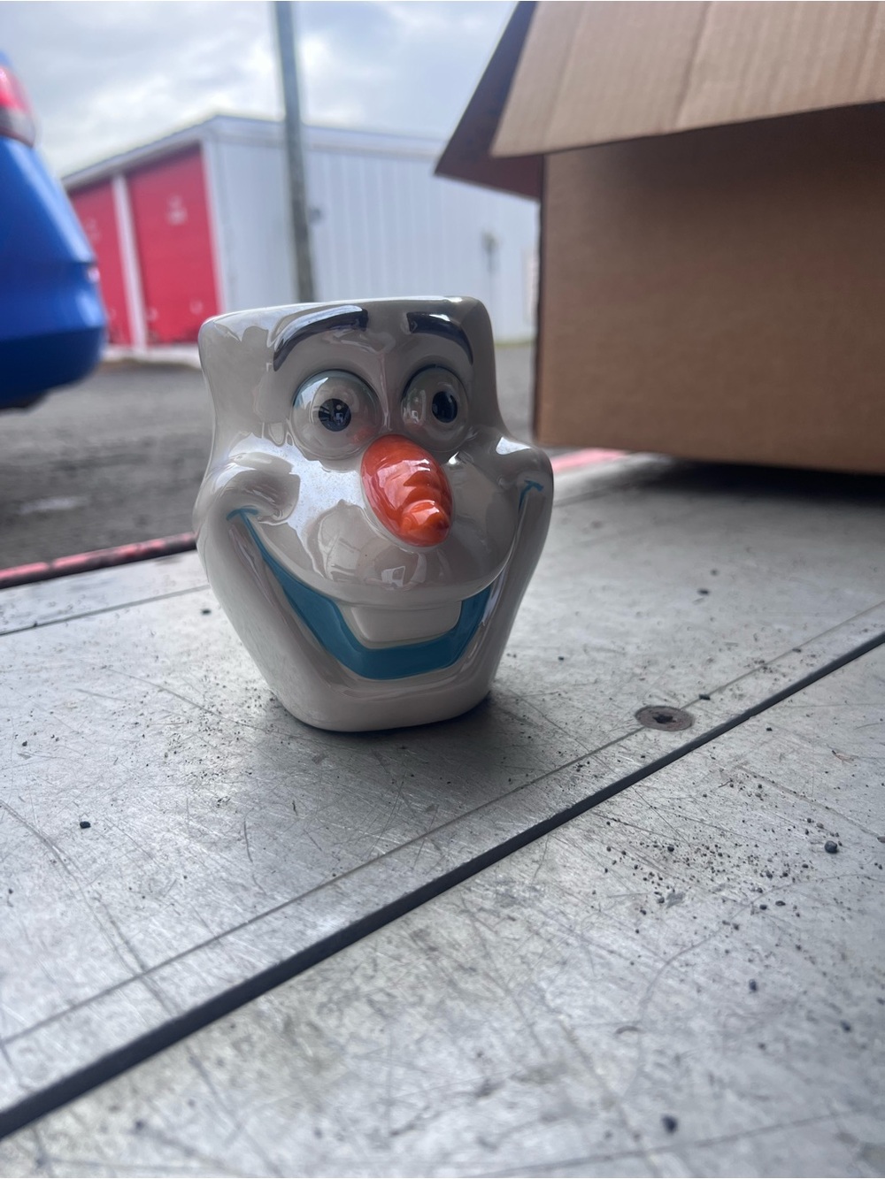 Disney Olaf Ceramic Mug White Blue Orange